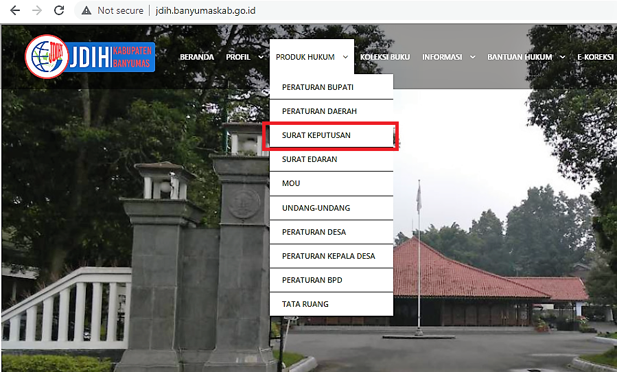 New Release  on JDIH Kabupaten Banyumas : Surat Keputusan Bupati 