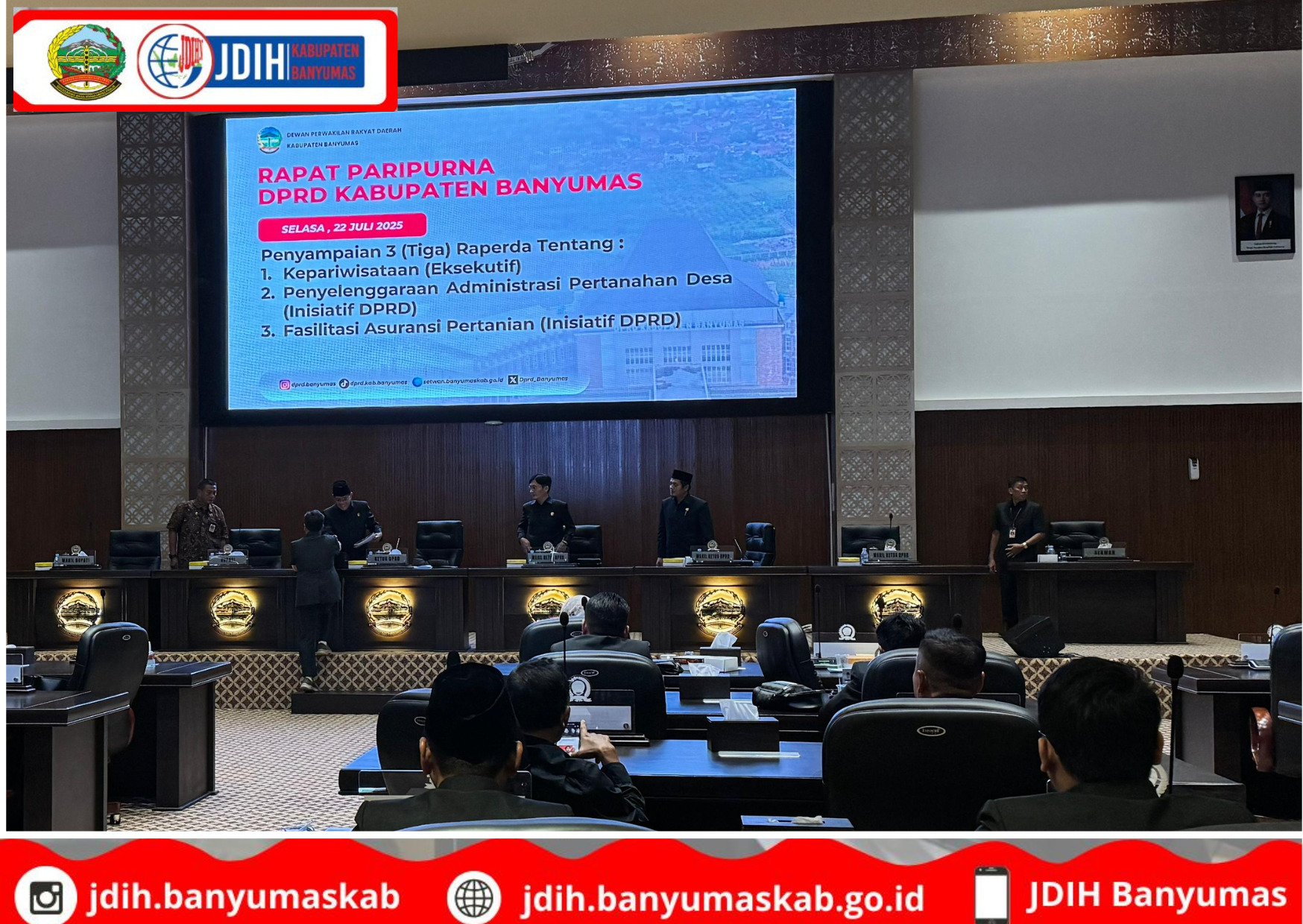 Rapat Paripurna Penyampaian 3 (tiga) Rancangan Peraturan Daerah
