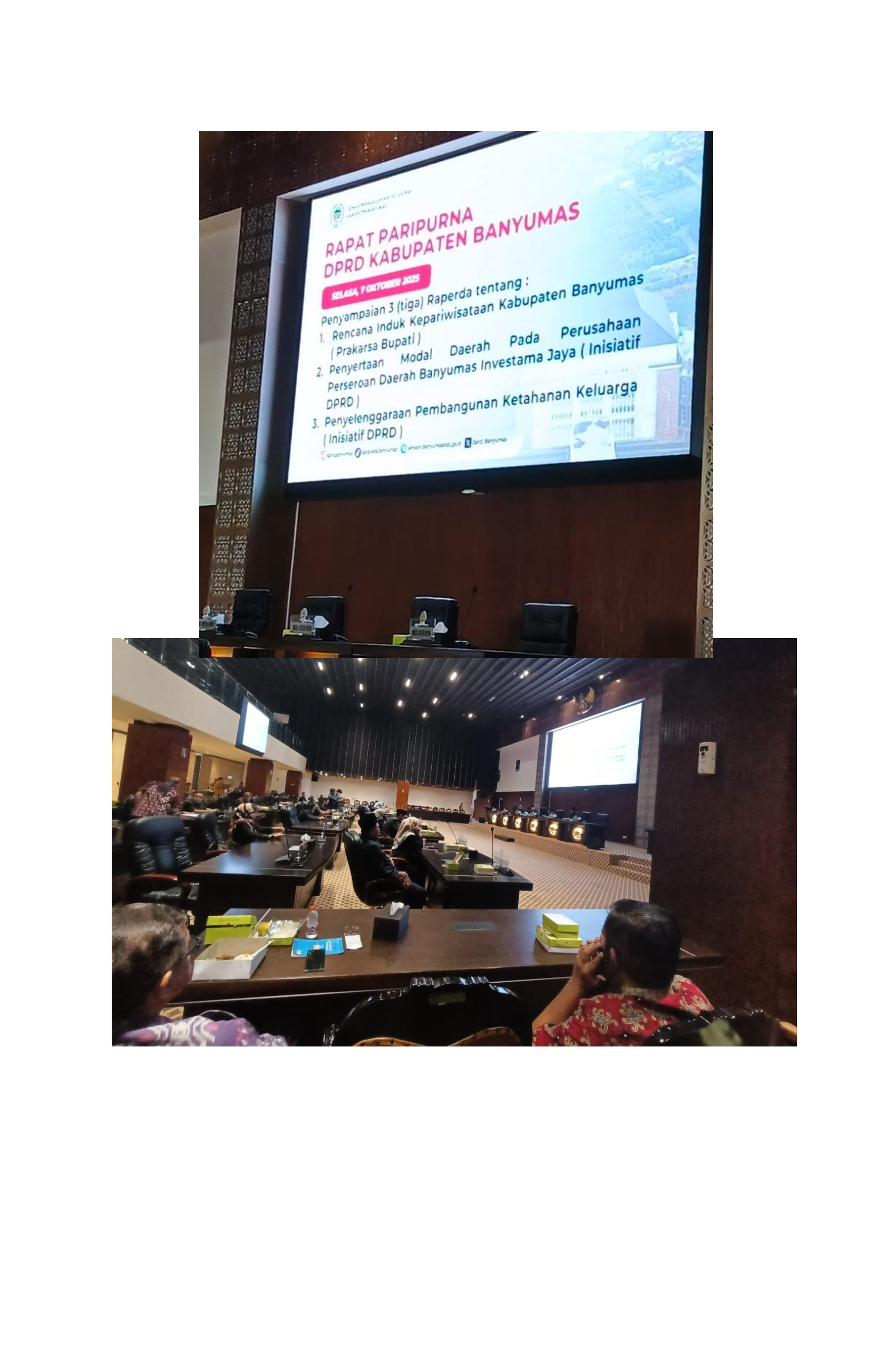 Rapat Paripurna Penyampaian 3 Raperda dalam Masa Sidang Kesatu Tahun Kedua